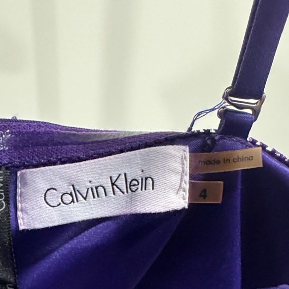 Calvin Klein Strapless Purple Dress With Optional Straps - Picture 3 of 5